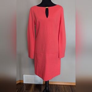 Trina Turk Vibrant Coral Long Sleeve Dress